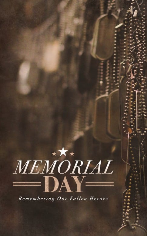 Memorial Day Dog Tags Church Bulletin Cover