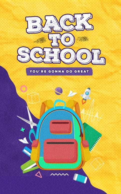 Back To School Yellow Bifold Bulletin
