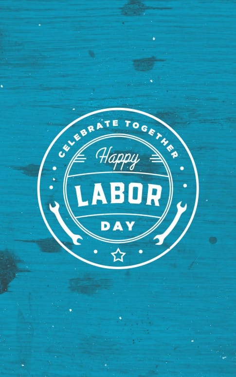 Blue Labor Day Church Bifold Bulletin