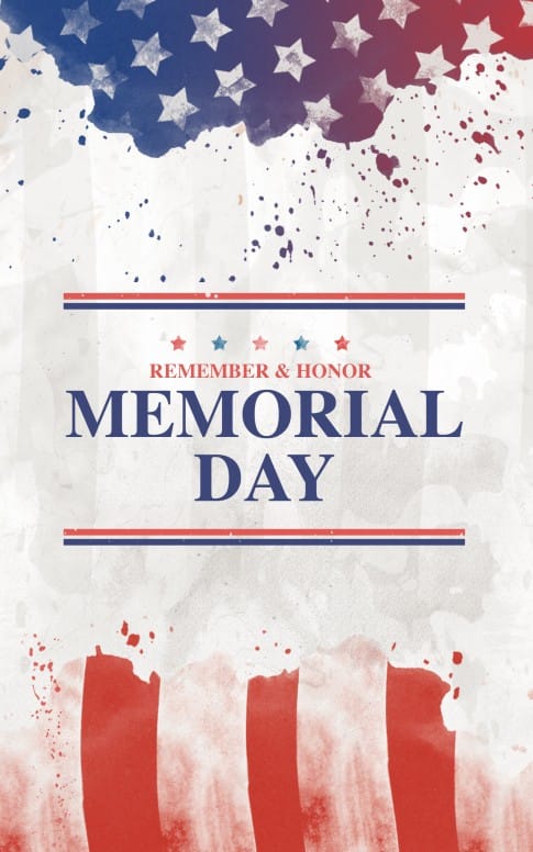 Memorial Day Flag Church Bifold Bulletin