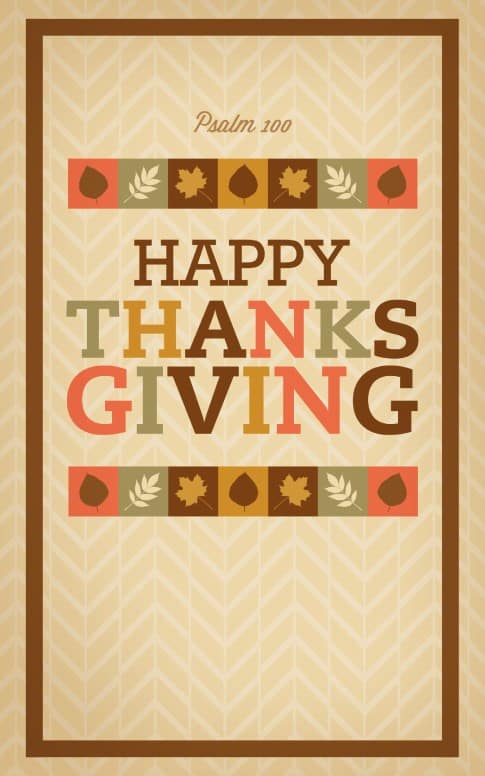 Psalm 100 Thanksgiving Ministry Bulletin