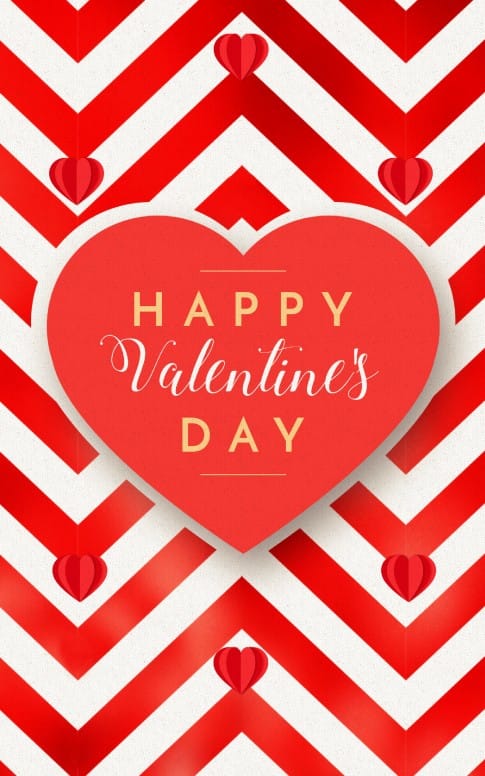 Valentine's Day Chevron Church Bulletin
