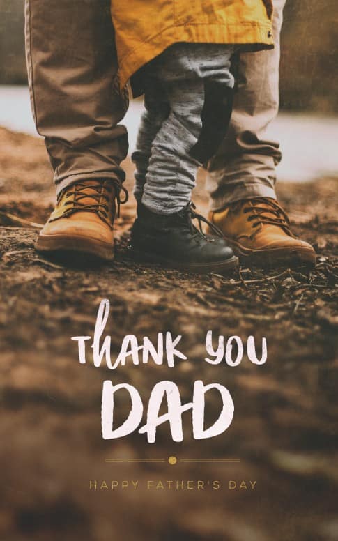 Thank You Dad Shoes Church Bifold Bulletin
