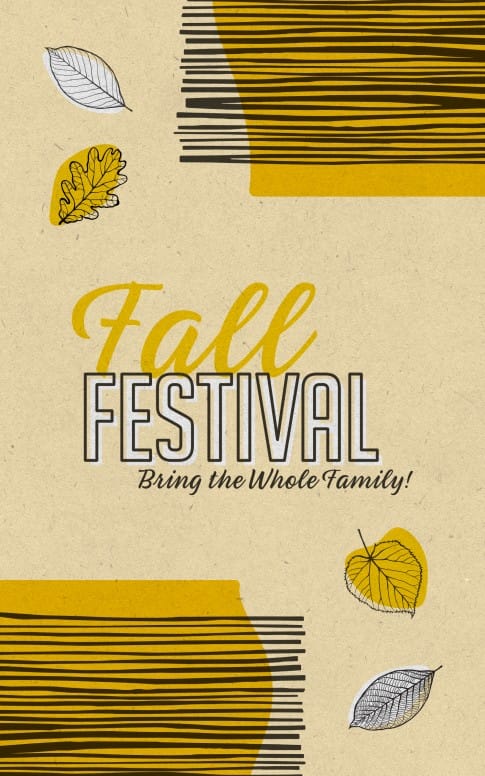 Fall Festival Leaves Church Bifold Bulletin