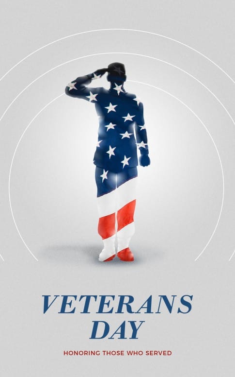 Veteran's Day Soldier Church Bifold Bulletin