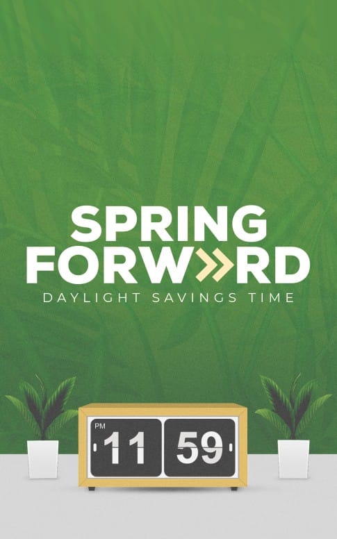 Spring Forward Green Church Bifold Bulletin