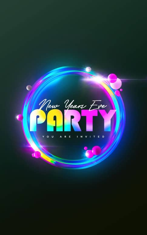 New Years Eve Party Neon: Bifold Bulletin Cover