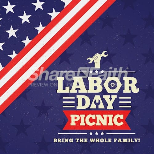 Labor Day Picnic Church Social Media Graphic