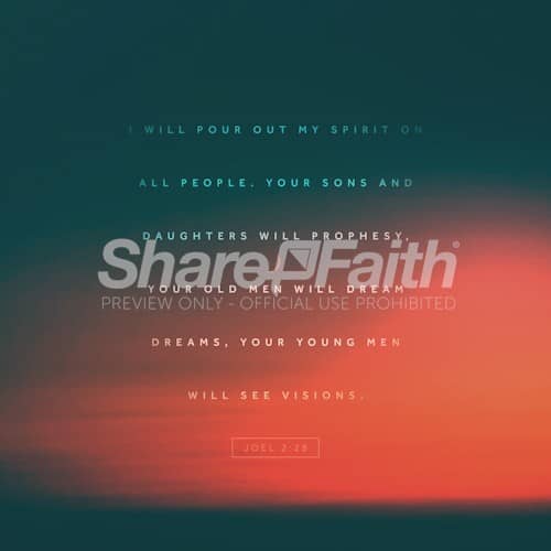 Joel 2:28 Visions Bible Verse Orange Social Media Graphic
