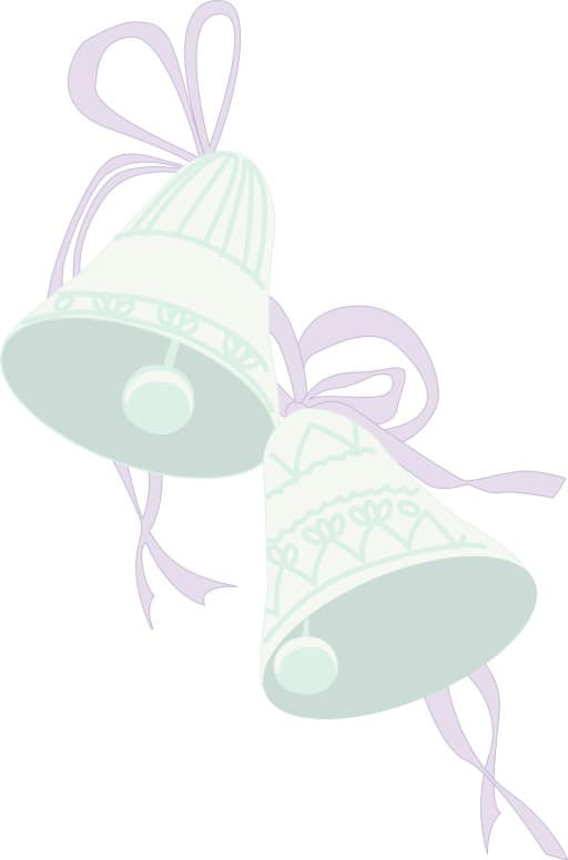 Lavender Ribbon Ties Two Wedding Bells Together
