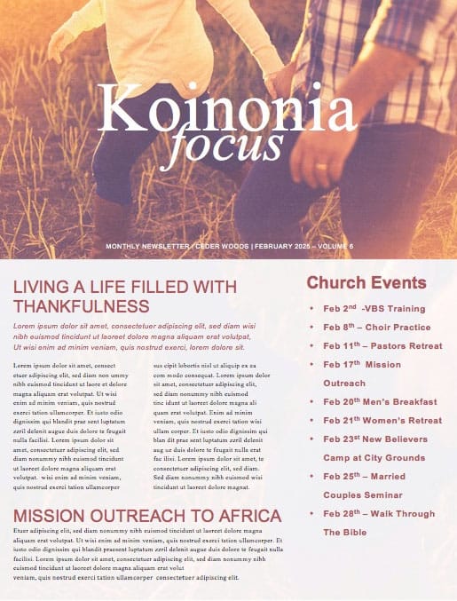Love Story Song of Solomon Church Newsletter
