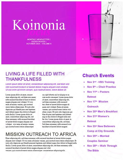 How To Be Grateful Church Newsletter