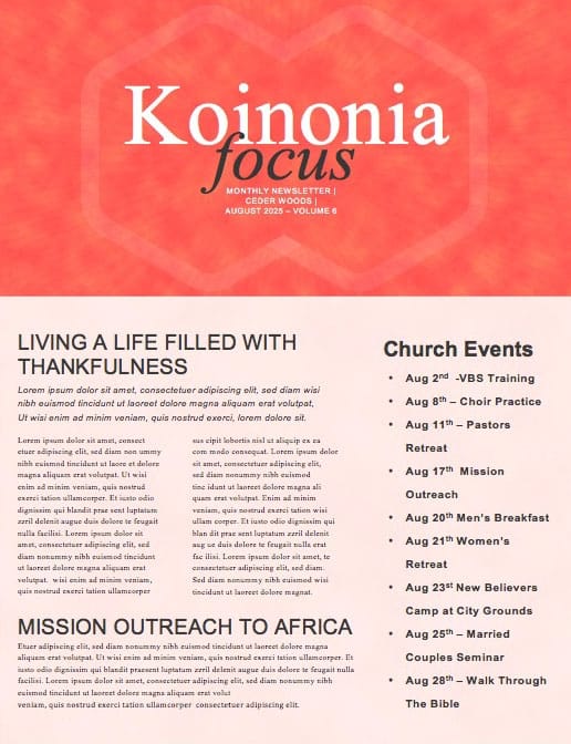 Relationship Goals Red Church Newsletter
