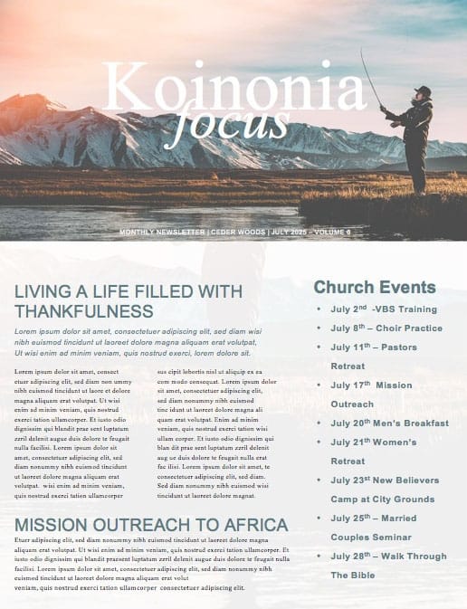Fishers of Men Newsletter Template