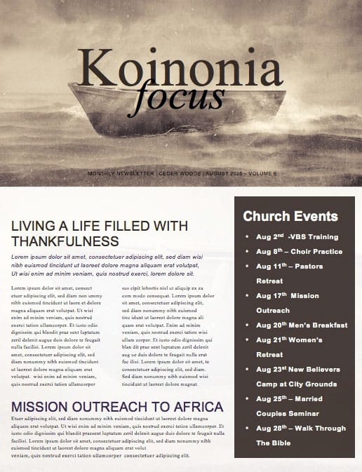 Keep the Faith Church Newsletter Template