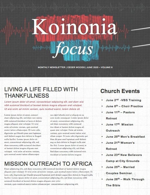 Honest To God Church Newsletter Template