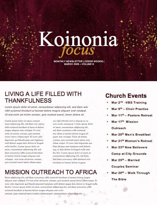 Ash Wednesday Season Of Lent Newsletter