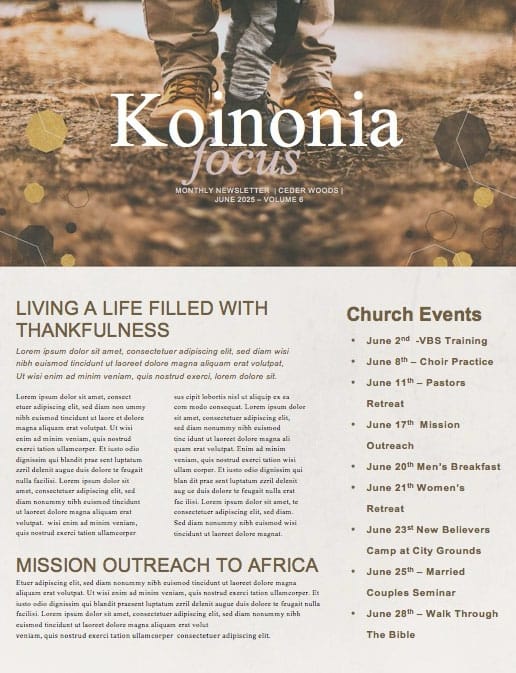 Thank You Dad Shoes Church Newsletter