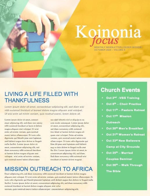 Church Nursery Newsletter Template
