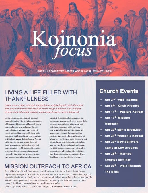Parables of Jesus Christ Church Newsletter