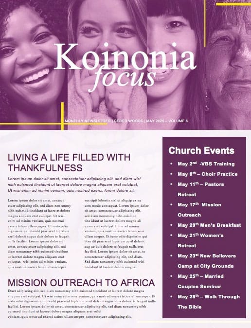 Mother's Day Blessing Church Newsletter