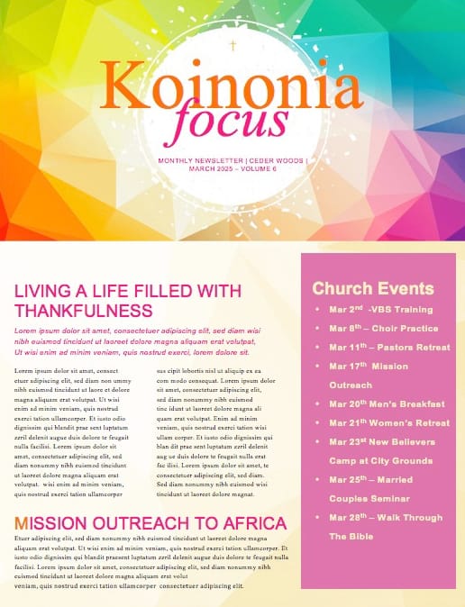Easter Sunday Service Newsletter Template