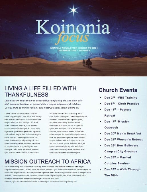 Christmas Journey Church Newsletter