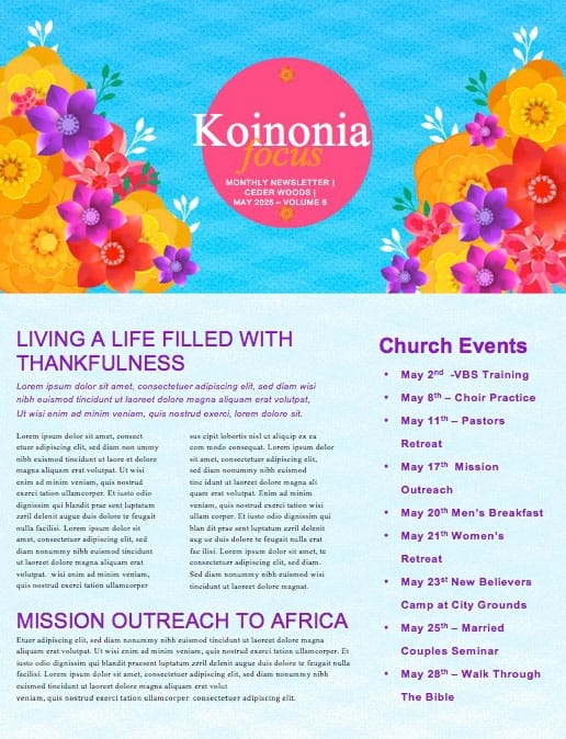 Happy Mother's Day Flowers Service Newsletter