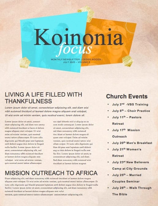 Friendology Church Newsletter