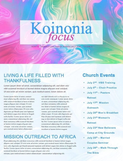 Limitless Sermon Series Church Newsletter Template