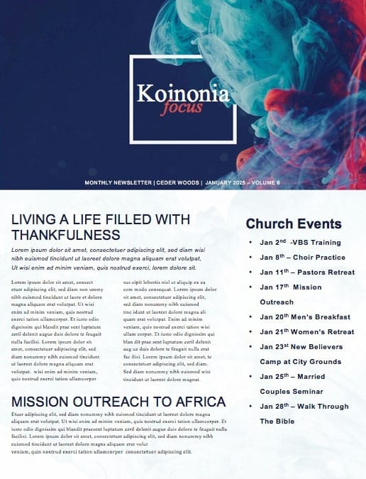 Best Year Ever Church Newsletter