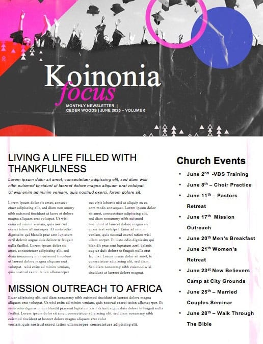 Grad Sunday Church Newsletter