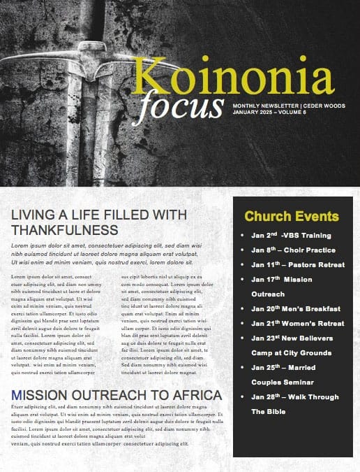 Mighty Warrior Church Newsletter