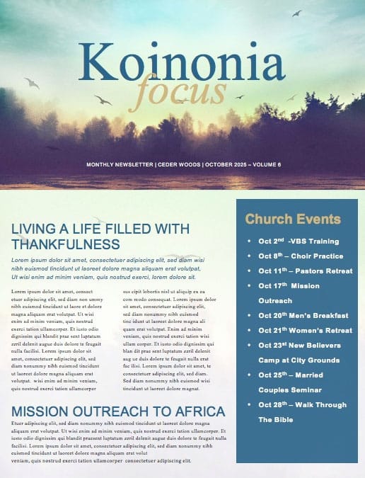 Steadfast Love of the Lord Newsletter Template