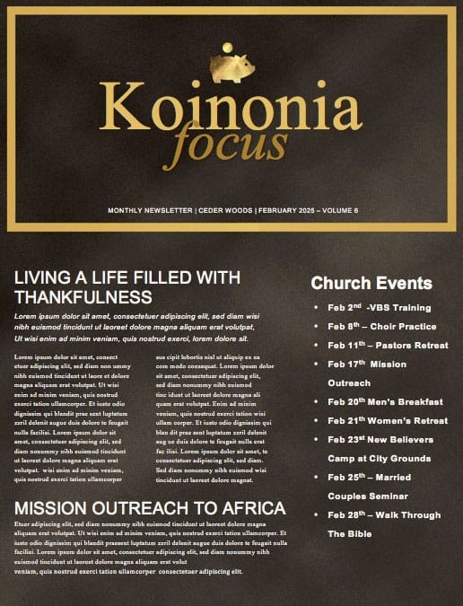 Financial Freedom Church Newsletter Template