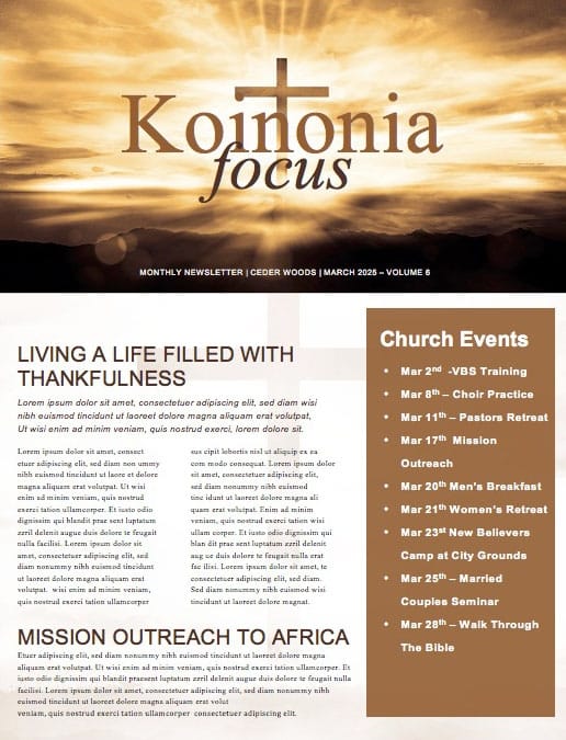Raised To Life Easter Newsletter Template