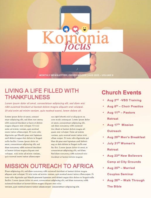 Love Your Neighbor Social Media Newsletter Template