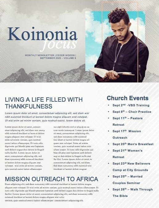 Men's Group Bible Study Newsletter
