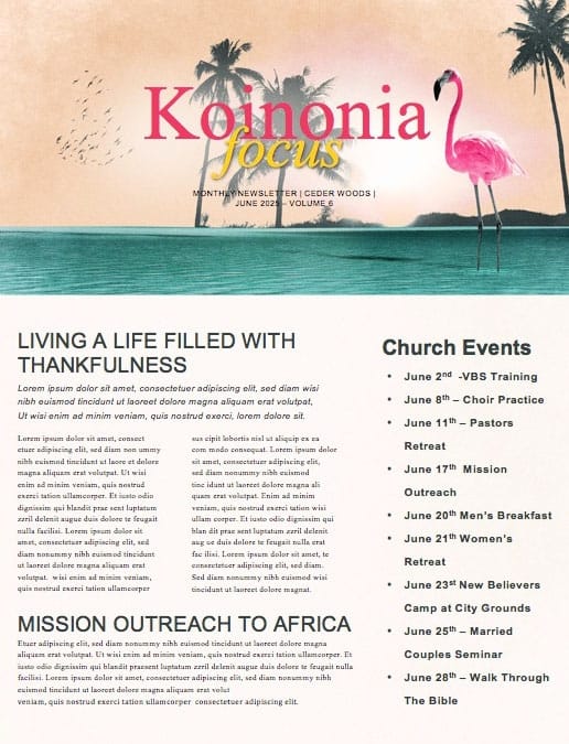 Summer Playlist Church Newsletter