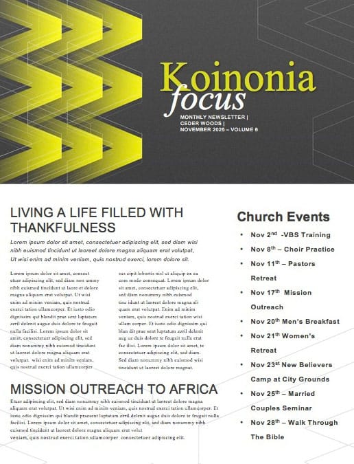 We > Church Sermon Newsletter