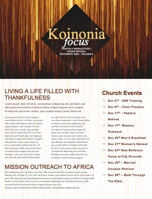 Happy New Year Church Newsletter
