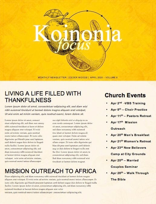 Comparison Trap Church Newsletter
