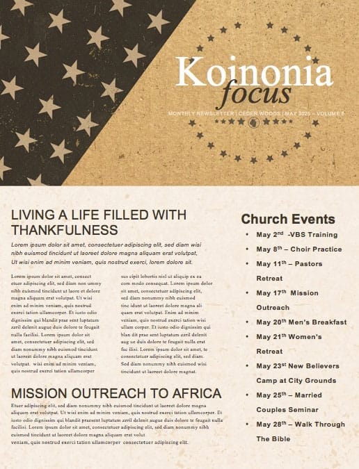 Memorial Day Cork Church Newsletter