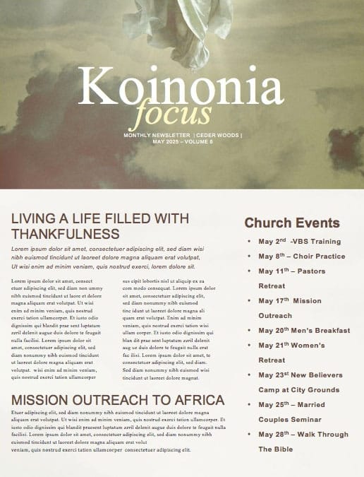 Ascension Day Clouds Church Newsletter