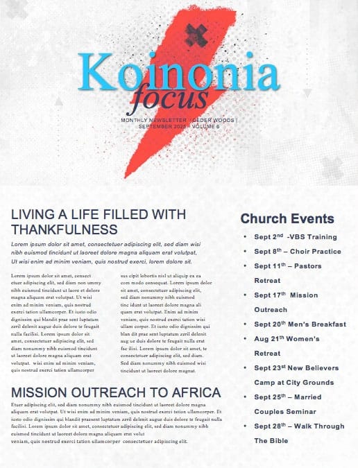 Culture Shock Church Newsletter