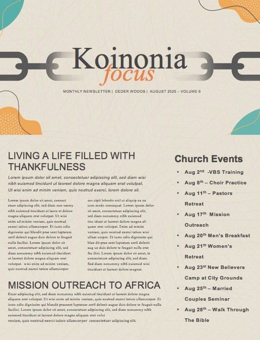 Celebrate Recovery Church Newsletter