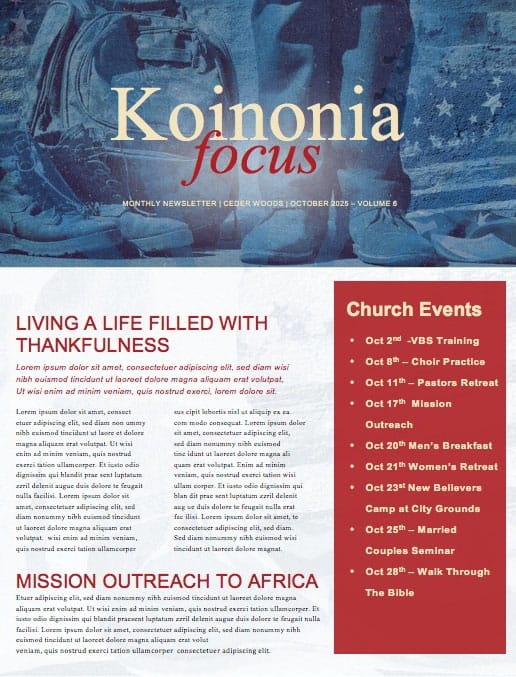 Veterans Day Church Newsletter Template
