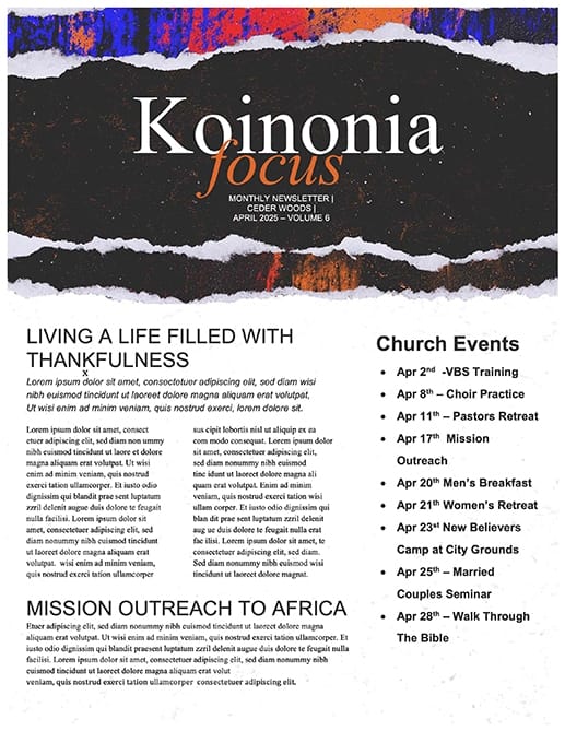 I've Got Issues Church Newsletter