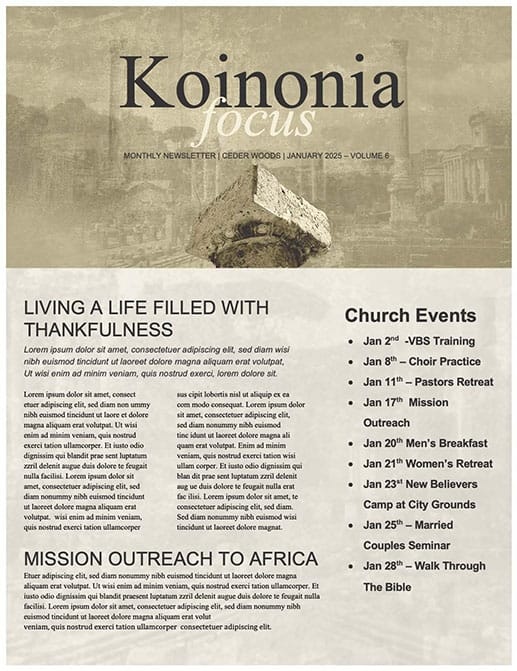 Romans Foundations of Faith Newsletter