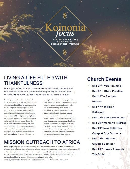 Very Merry Christmas Church Newsletter